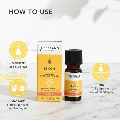 Tisserand Aromatherapy Lemon Organic Essential Oil - 9ml