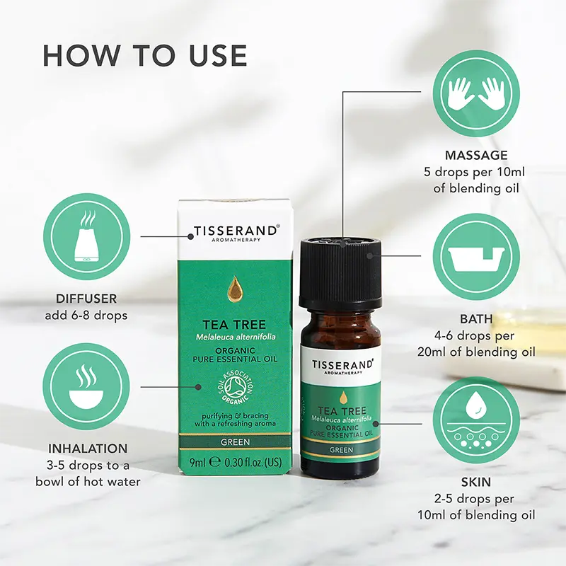 Tisserand Aromatherapy Tea Tree Organic Essential Oil - 9ml