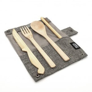 Jungle Culture Bamboo Cutlery Set (Grey)