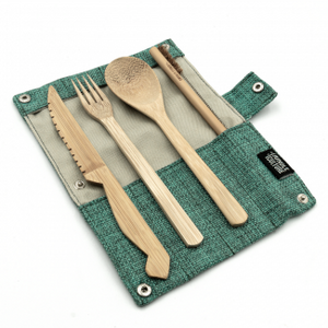 Jungle Culture Bamboo Cutlery Set in Marine