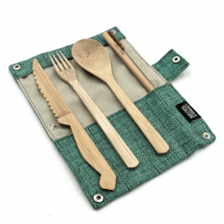 Jungle Culture Bamboo Cutlery Set in Marine